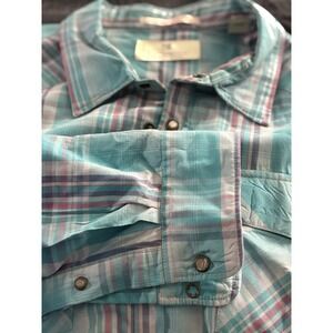 Scotch & Soda XXL Pearl Snap Western Long Sleeve Plaid Sun Faded Amsterdam
